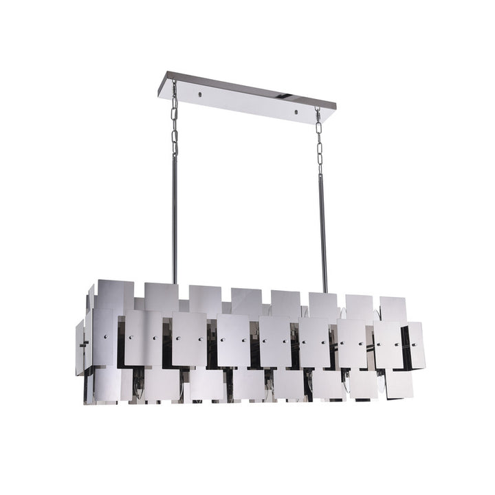 Plated Geometric Chandelier by Bethel - view 5