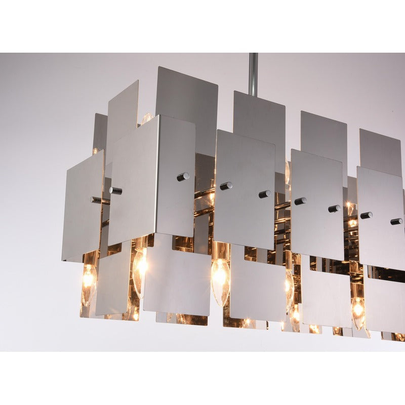 Plated Geometric Chandelier by Bethel - view 6