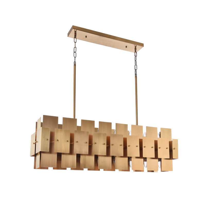 Plated Geometric Chandelier by Bethel - view 2
