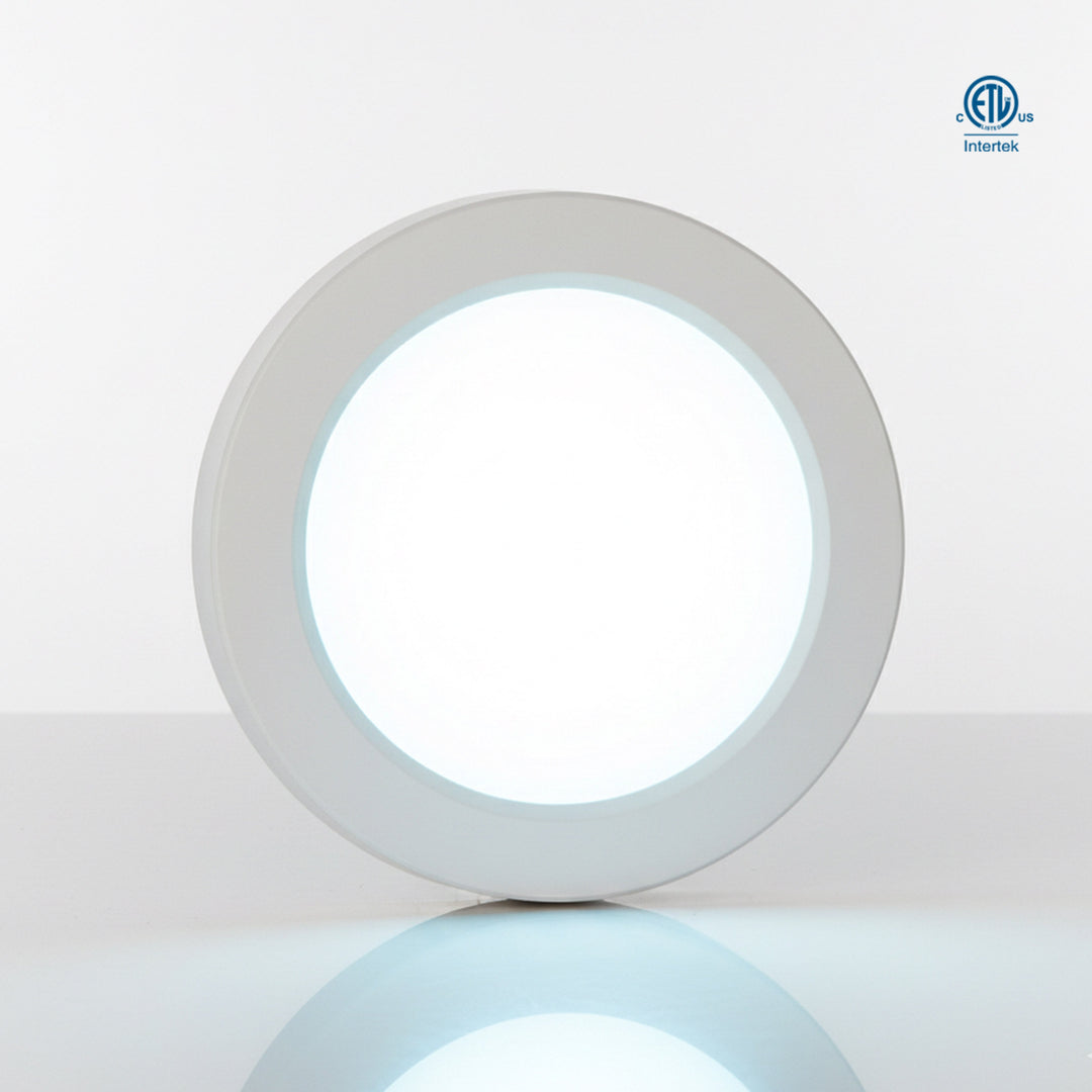 Super Slim LED Flush Mount 0-10V Dimming 5CCT - FM1-010V, 9", by Ortech
