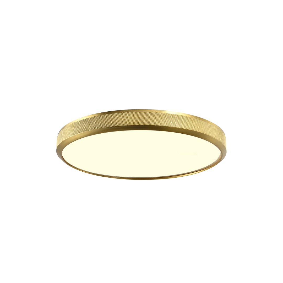 Zigrina Diamond Knurled Flush Mount in Aged Brass by Zeev