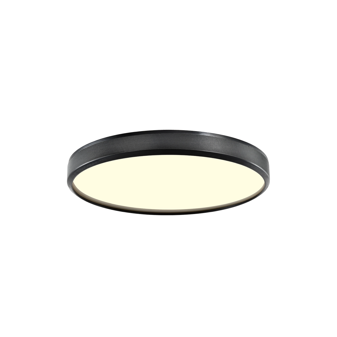 Zigrina Diamond Knurled Flush Mount in Satin Brushed Black by Zeev