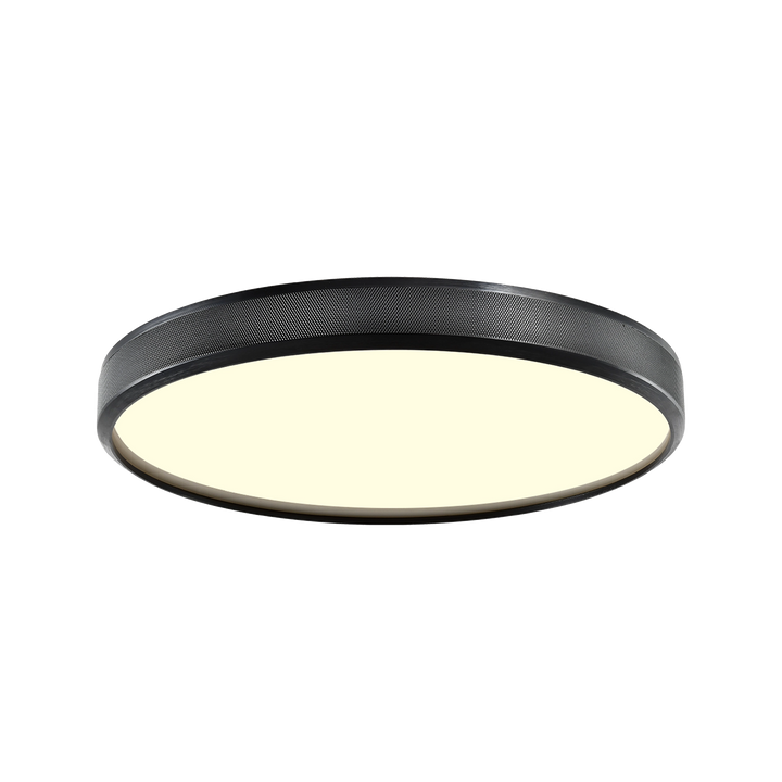 Zigrina Diamond Knurled Flush Mount in Satin Brushed Black by Zeev