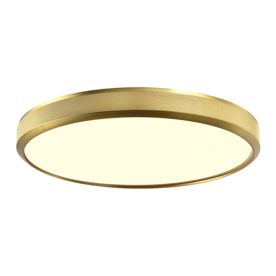 Zigrina Diamond Knurled Flush Mount in Aged Brass by Zeev