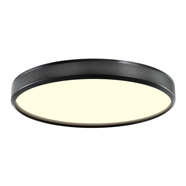 Zigrina Diamond Knurled Flush Mount in Satin Brushed Black by Zeev
