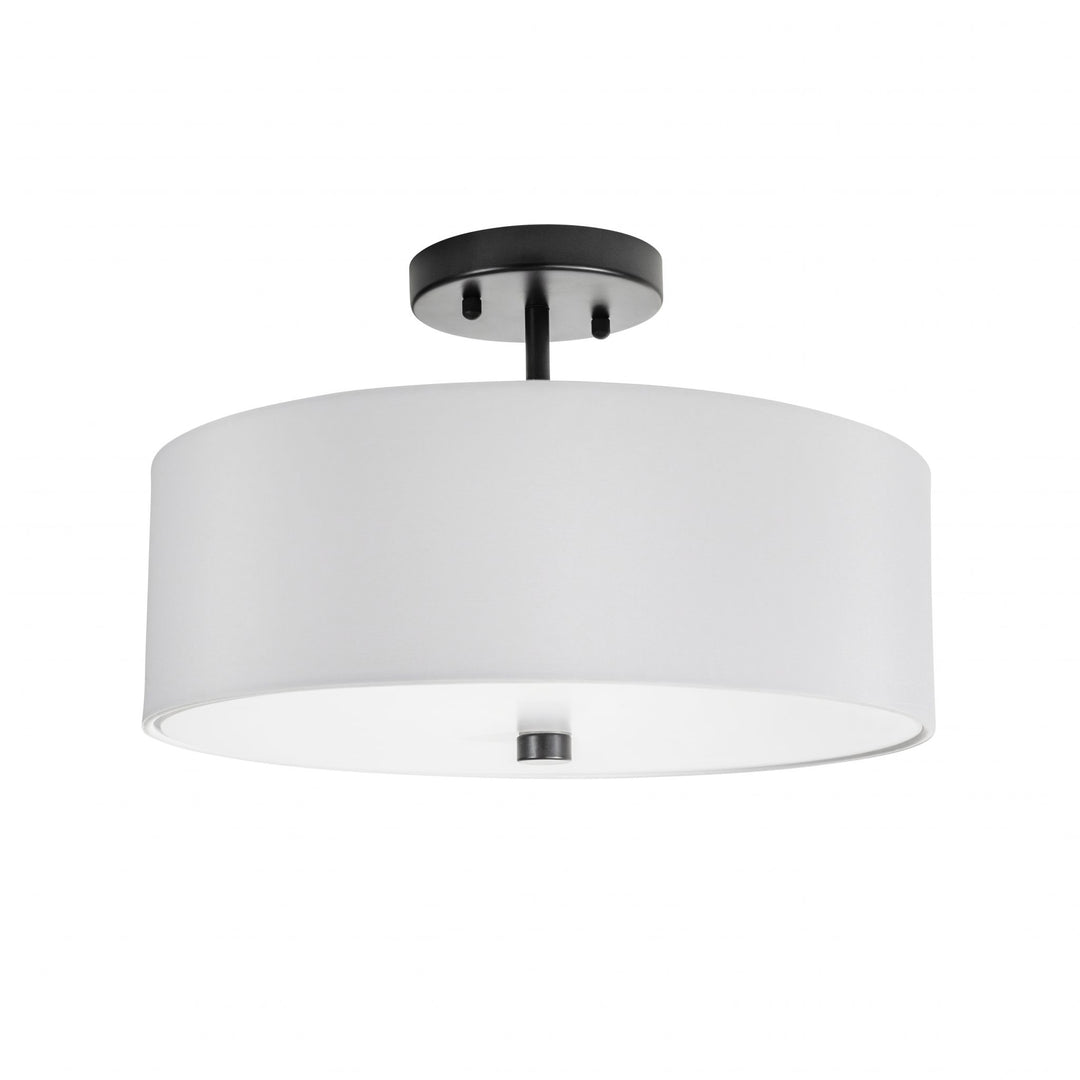 Vyre Semi-Flush Mount in Black and White with White Shade by Russell