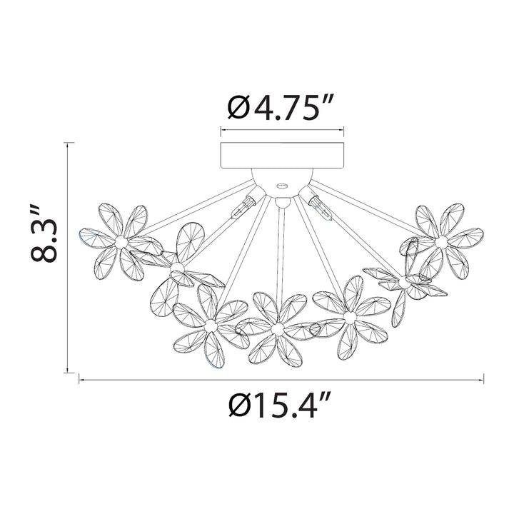 Adelle Crystal Sputnik Flush Mount by Zeev - view 6