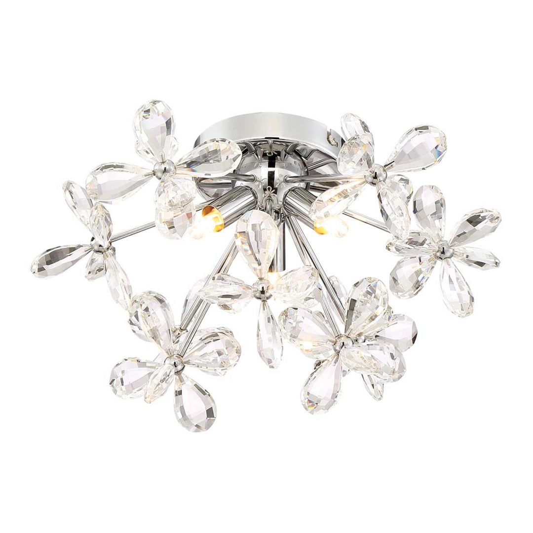 Adelle Crystal Sputnik Flush Mount in Chrome by Zeev