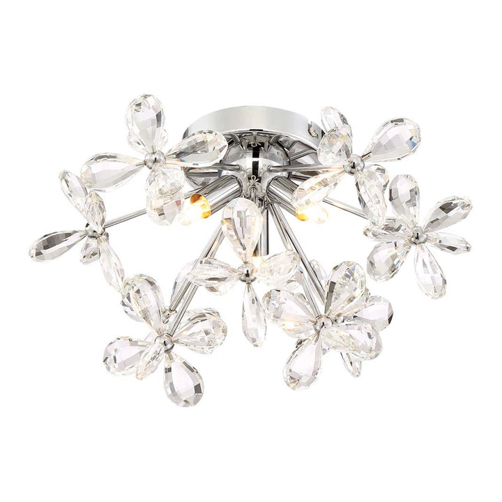 Adelle Crystal Sputnik Flush Mount in Chrome by Zeev