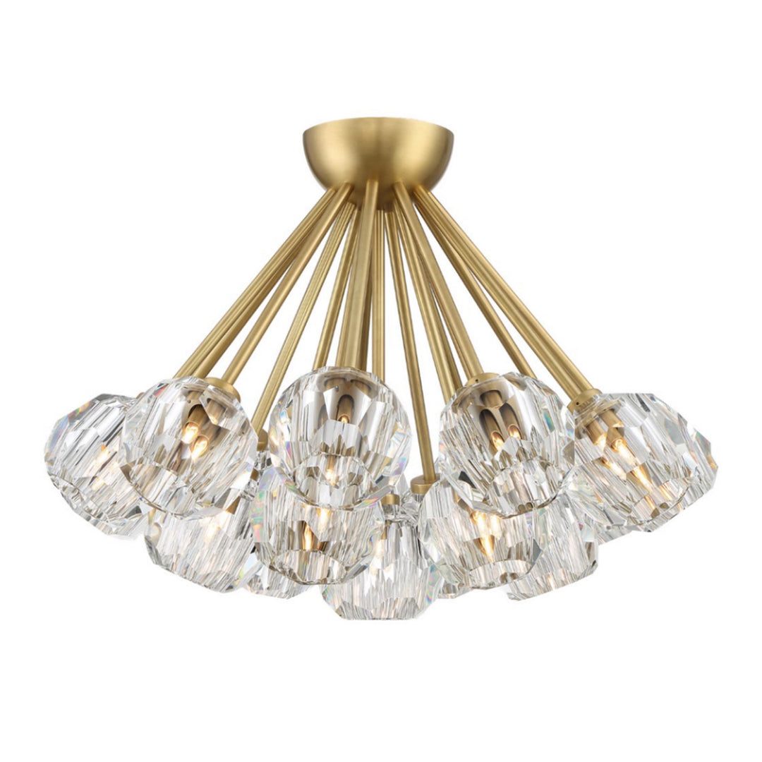 Parisian Crystal Cluster Semi-Flush in Aged Brass by Zeev