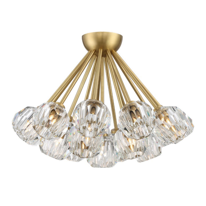Parisian Crystal Cluster Semi-Flush in Aged Brass by Zeev