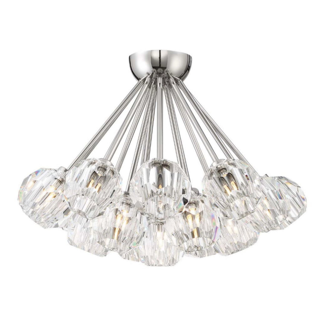 Parisian Crystal Cluster Semi-Flush in Polished Nickel by Zeev