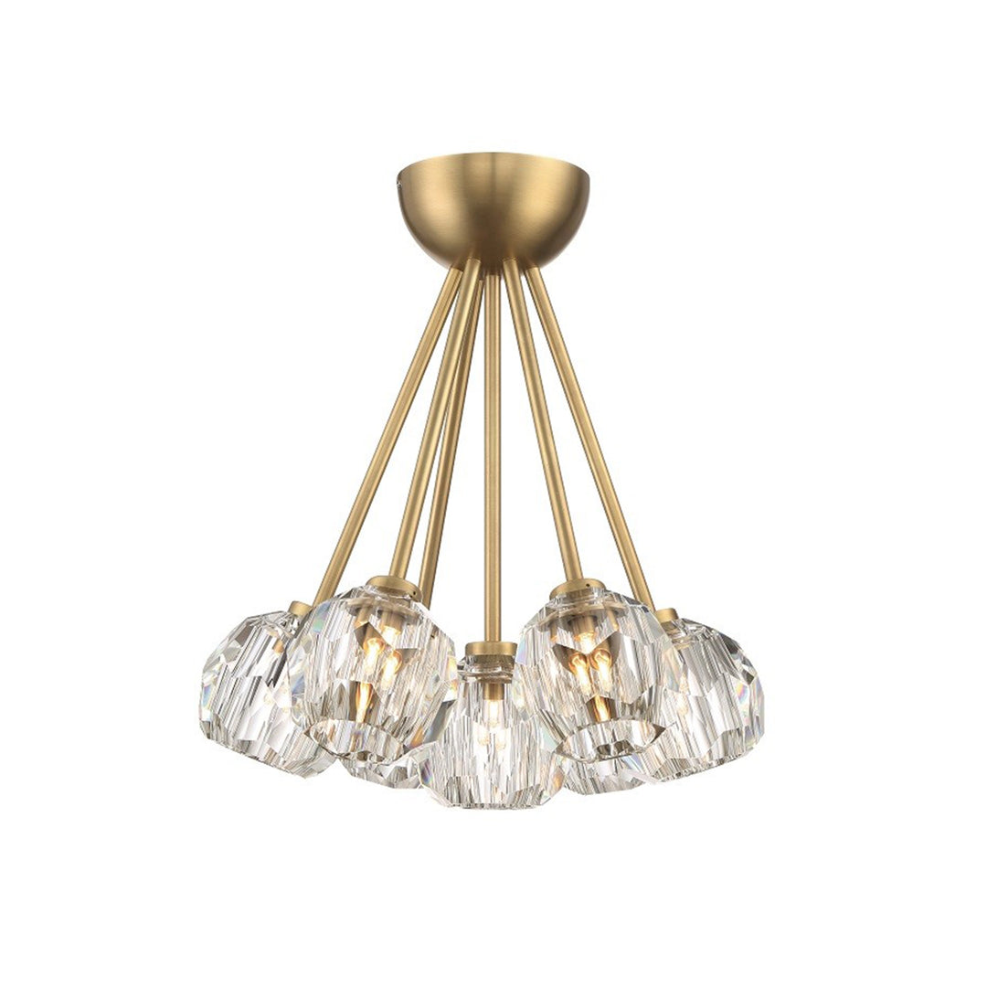 Parisian Crystal Cluster Semi-Flush in Aged Brass by Zeev