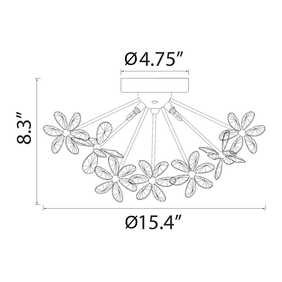 Adelle Crystal Sputnik Flush Mount by Zeev - view 9