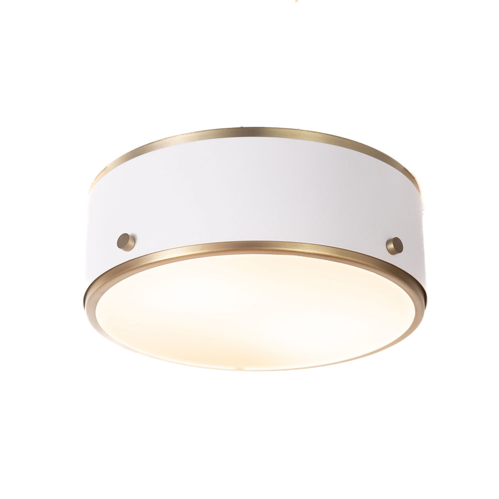 Percussion Flush Mount in White and Soft Gold by Russell
