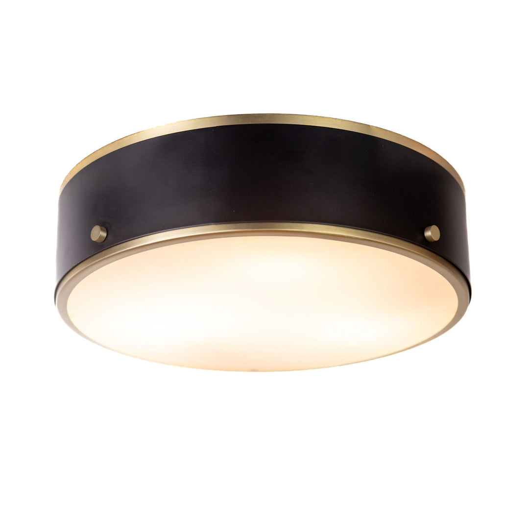 Percussion Flush Mount in Black and Soft Gold by Russell