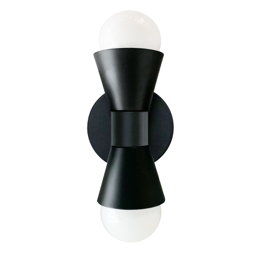 Fortuna 2 Light Incandescent Wall Sconce in Black by Dainolite