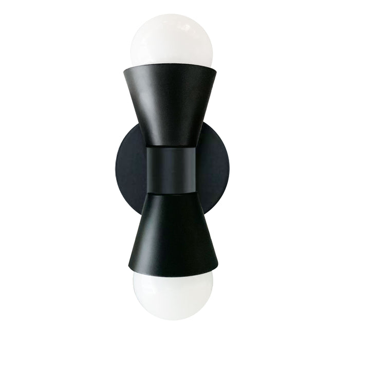 Fortuna 2 Light Incandescent Wall Sconce in Black by Dainolite
