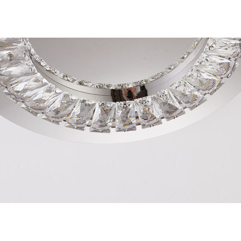 Clear Crystal LED Flush Mount with Stainless Steel Frame by Bethel - view 2