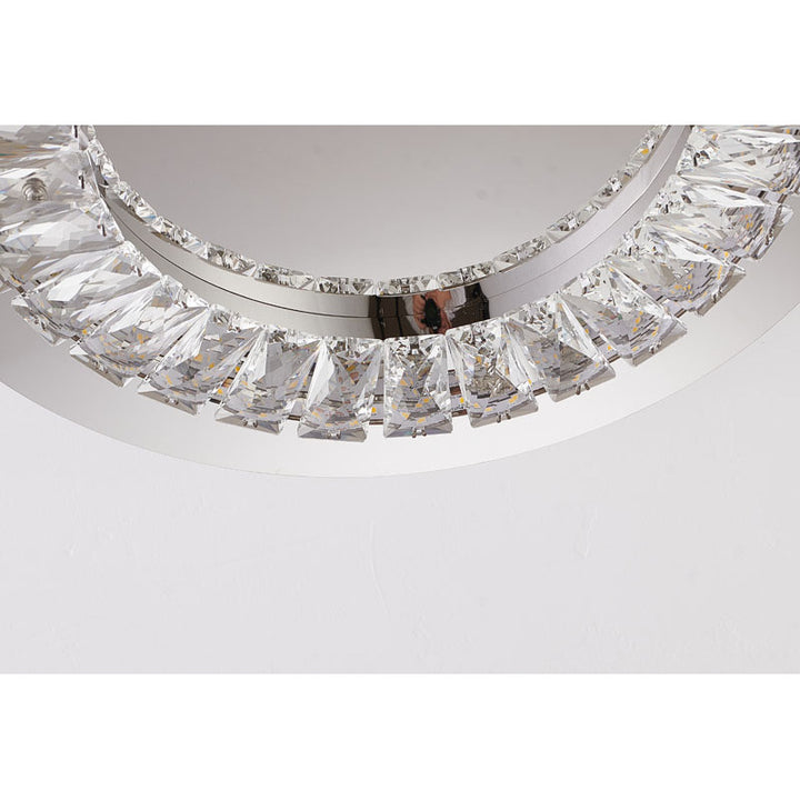 Clear Crystal LED Flush Mount with Stainless Steel Frame by Bethel - view 2