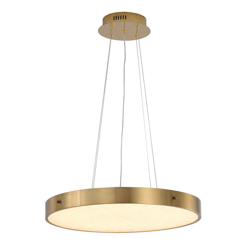 Frame LED Chandelier with Clear Acrylic Beaded Diffuser in Brass by Bethel