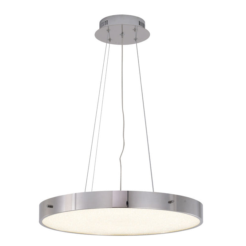 Frame LED Chandelier with Clear Acrylic Beaded Diffuser in Chrome by Bethel