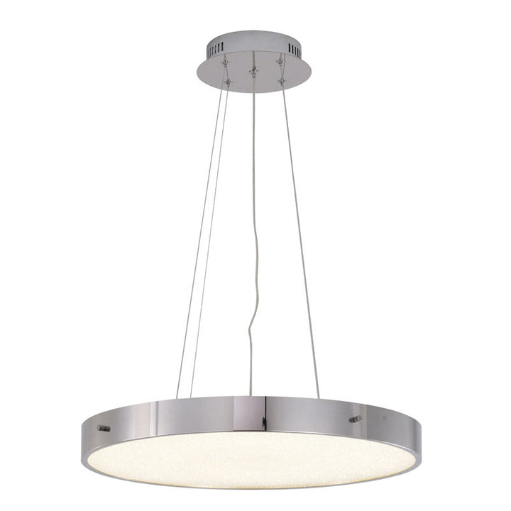 Frame LED Chandelier with Clear Acrylic Beaded Diffuser in Chrome by Bethel