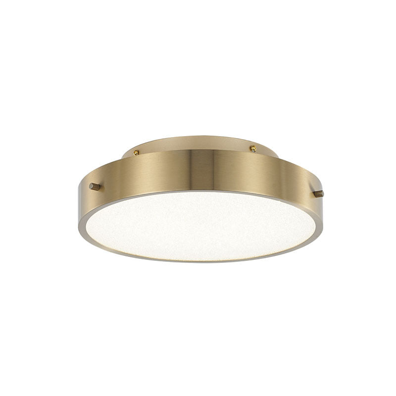 Frame LED Flush Mount with Clear Acrylic Beaded Diffuser in Brass by Bethel