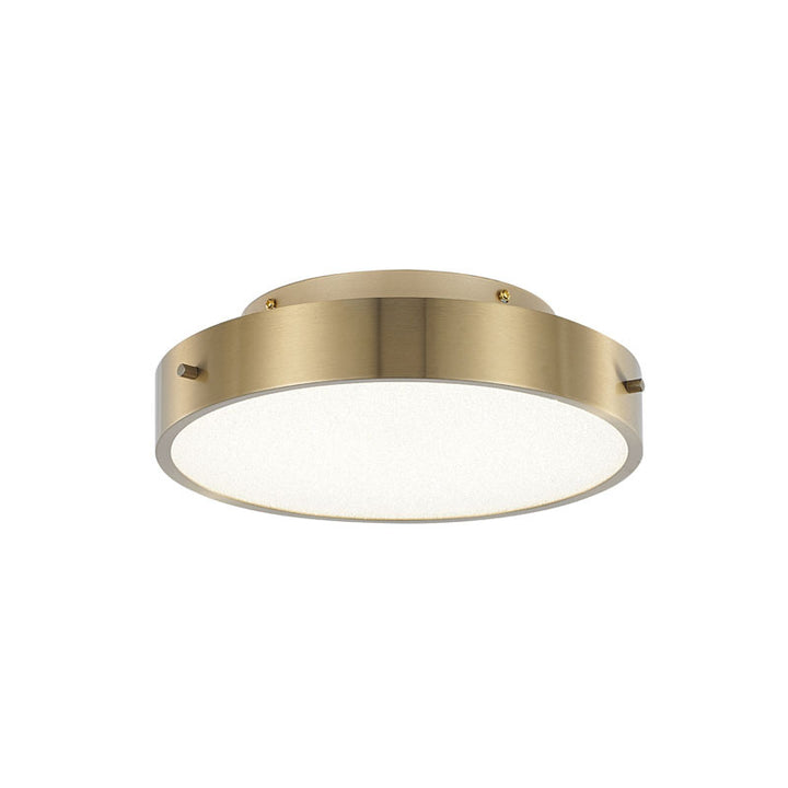 Frame LED Flush Mount with Clear Acrylic Beaded Diffuser in Brass by Bethel