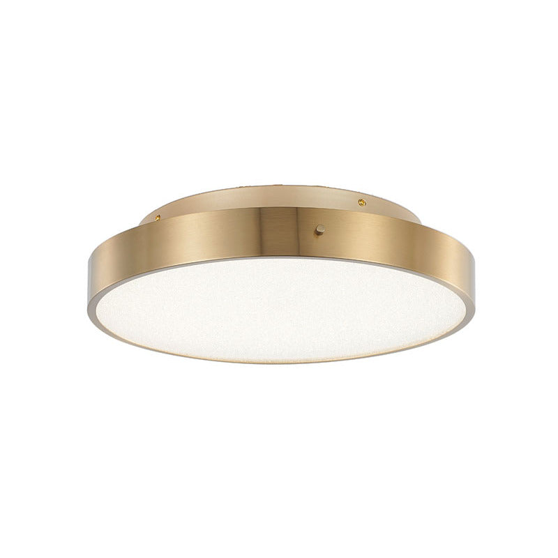 Frame LED Flush Mount with Clear Acrylic Beaded Diffuser in Brass by Bethel