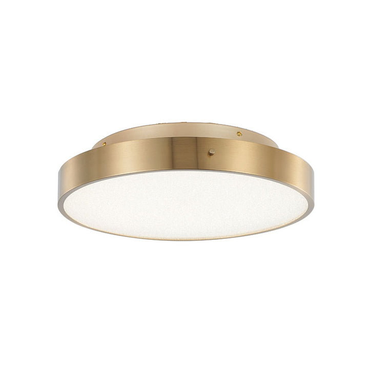 Frame LED Flush Mount with Clear Acrylic Beaded Diffuser in Brass by Bethel