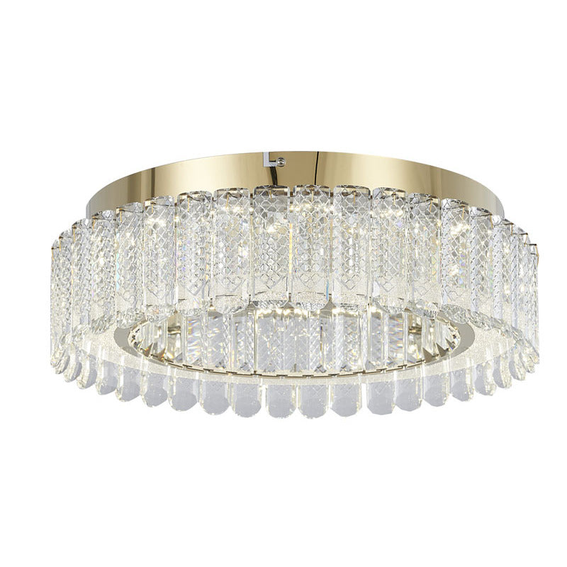 Gold Stainless Steel Flush Mount with Clear Crystals by Bethel - view 5