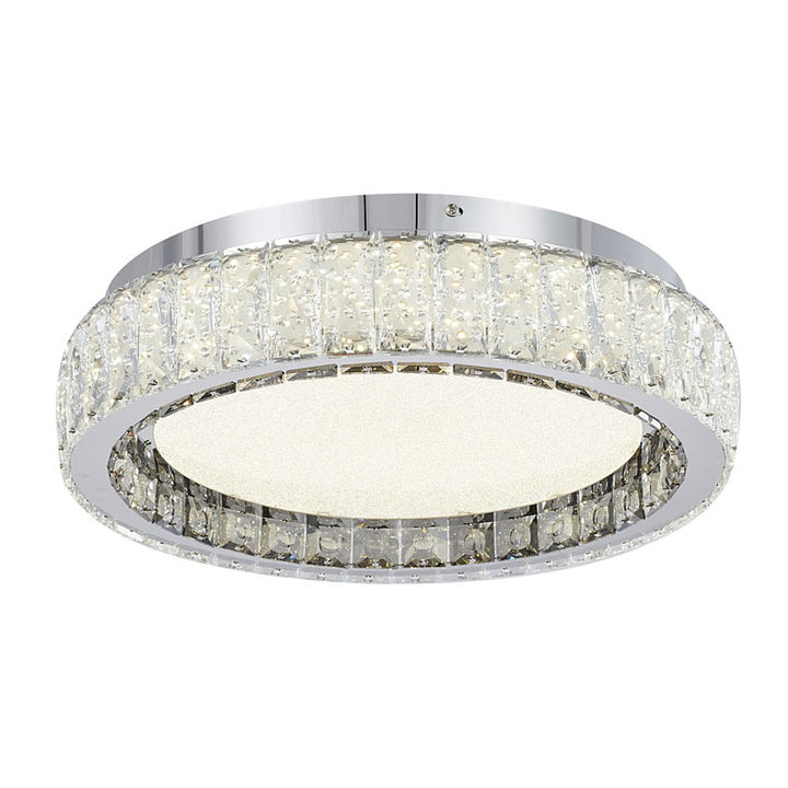 Stainless Steel Flush Mount with Clear and Crystals in Chrome by Bethel