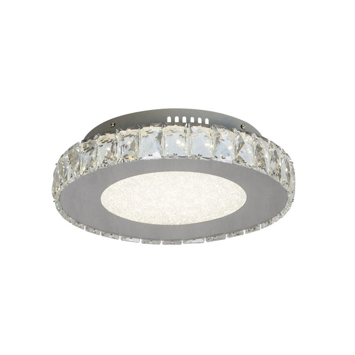 Round Clear Crystal Flush Mount with Hardware &amp; a Beaded Acrylic