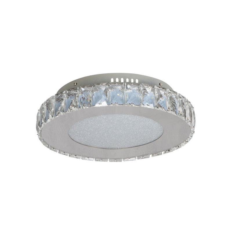 Round Clear Crystal Flush Mount with Hardware &amp; a Beaded Acrylic
