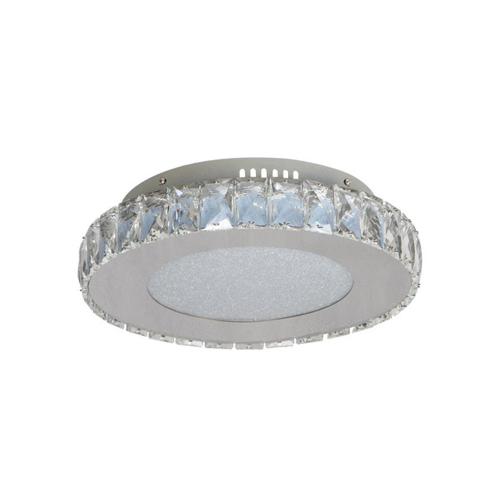 Round Clear Crystal Flush Mount with Hardware &amp; a Beaded Acrylic