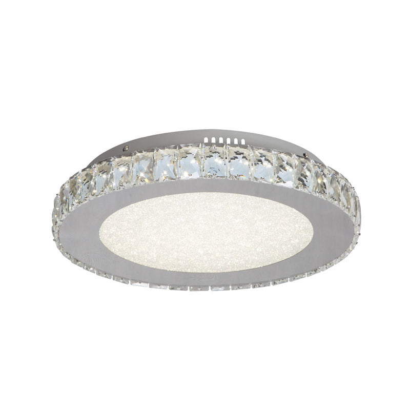 Round Clear Crystal Flush Mount with Hardware &amp; a Beaded Acrylic