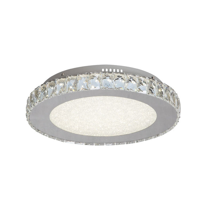 Round Clear Crystal Flush Mount with Hardware &amp; a Beaded Acrylic