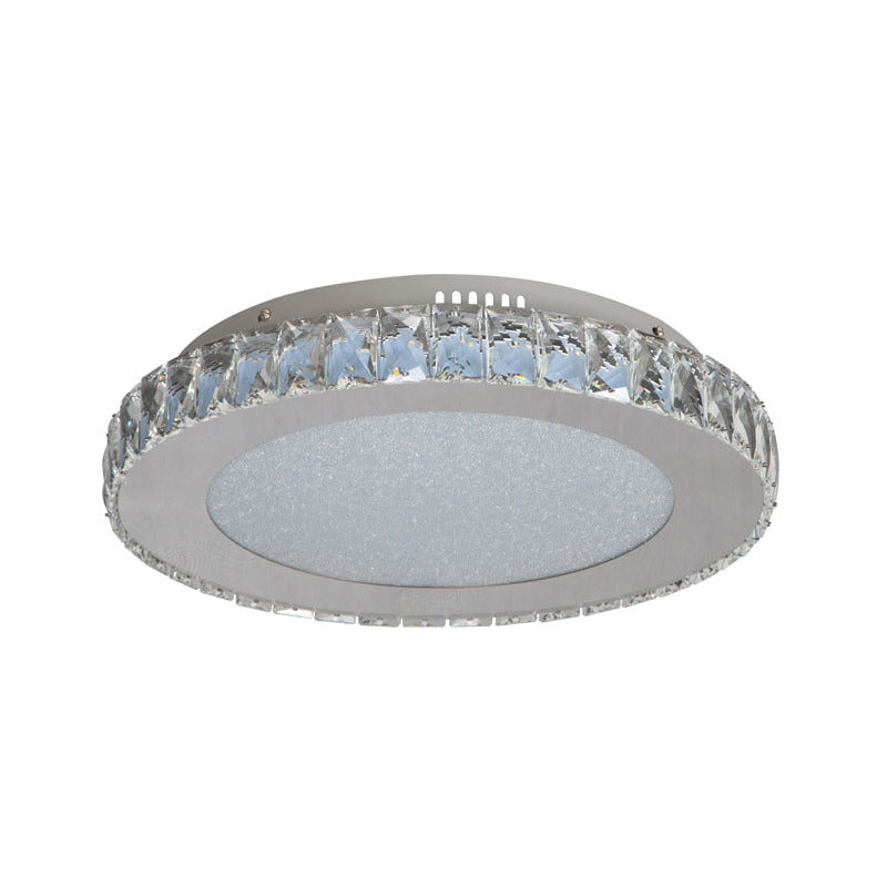Round Clear Crystal Flush Mount with Hardware &amp; a Beaded Acrylic