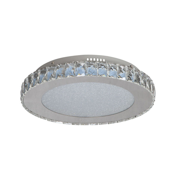 Round Clear Crystal Flush Mount with Hardware &amp; a Beaded Acrylic