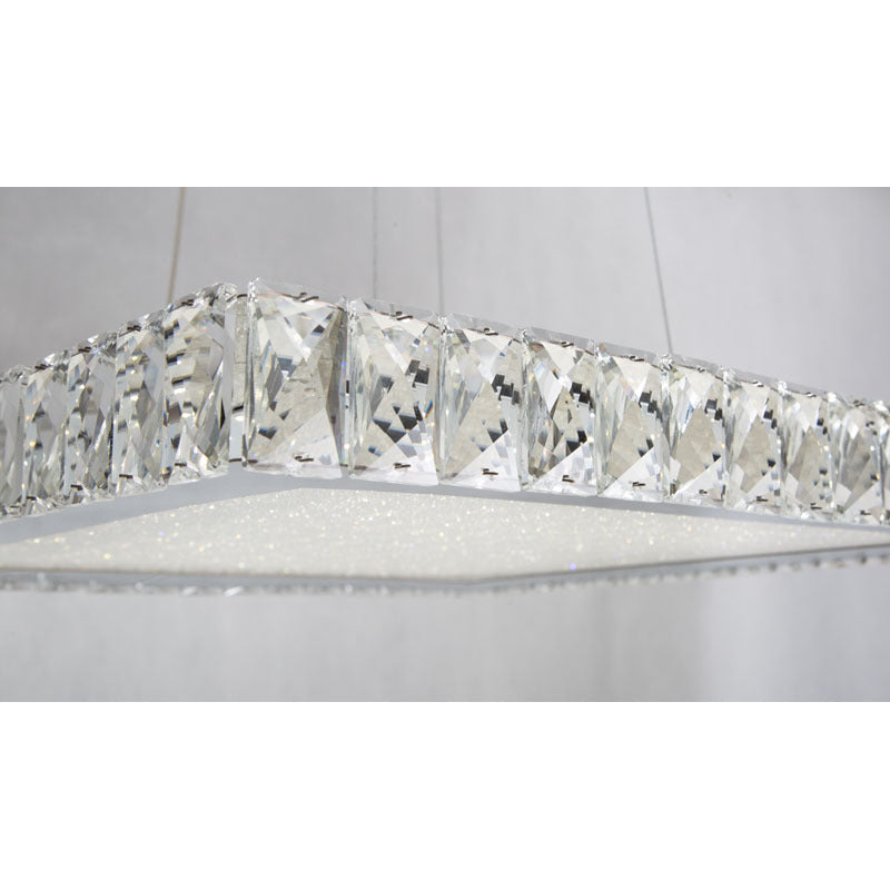 Square Clear Crystal LED Light with Stainless Steel Frame and Sand Glass by Bethel - view 3
