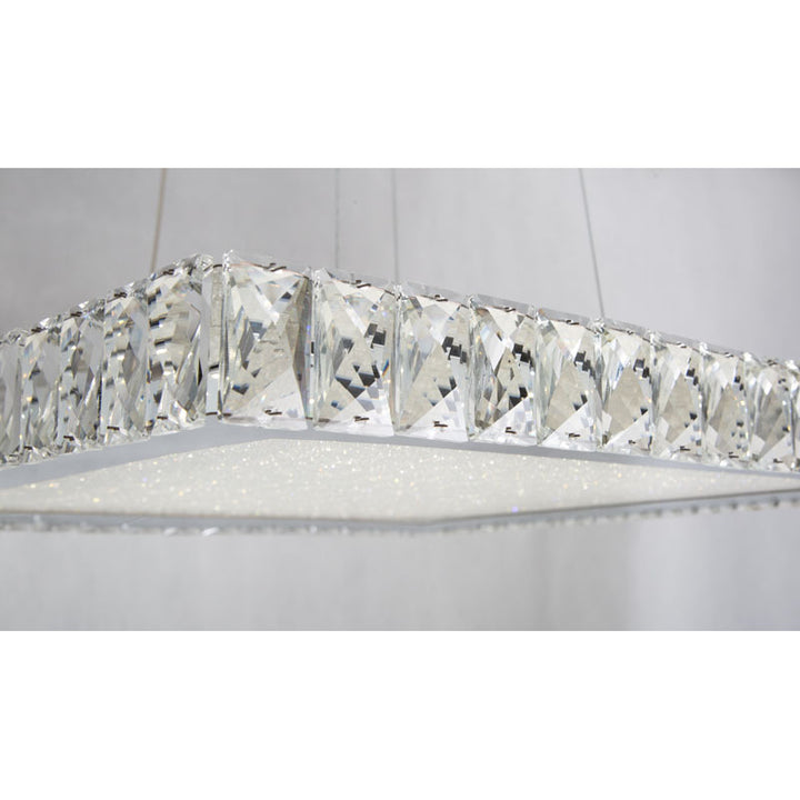 Square Clear Crystal LED Light with Stainless Steel Frame and Sand Glass by Bethel - view 3