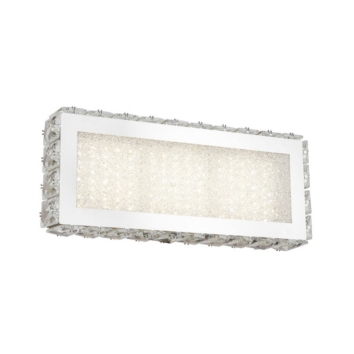 Clear Crystal Wall Sconce with Beaded Frame and Chrome Hardware by Bethel