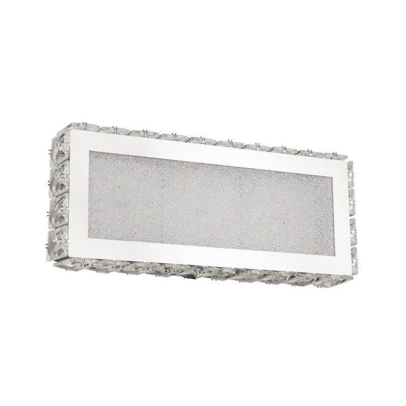Clear Crystal Wall Sconce with Beaded Frame and Chrome Hardware by Bethel - view 2