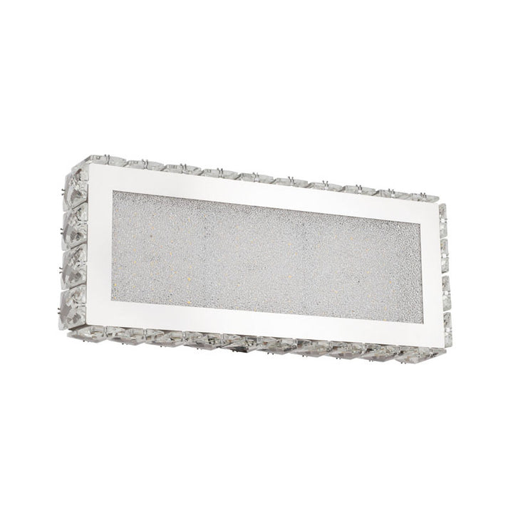 Clear Crystal Wall Sconce with Beaded Frame and Chrome Hardware by Bethel - view 2