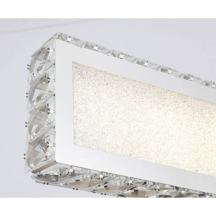 Clear Crystal Wall Sconce with Beaded Frame and Chrome Hardware by Bethel - view 3