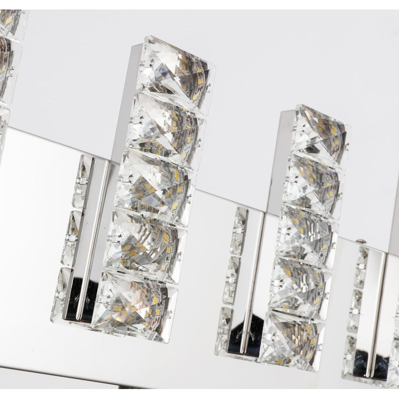 LED Wall Sconce with Clear Crystal Plaques and Chrome Frame by Bethel - view 4
