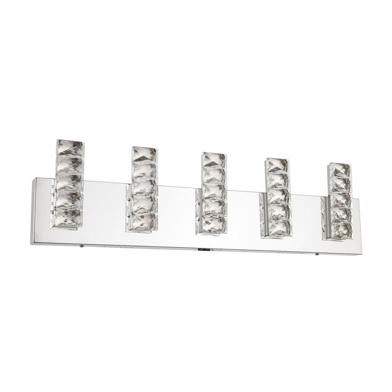 LED Wall Sconce with Clear Crystal Plaques & Chrome Hardware by Bethel - view 2