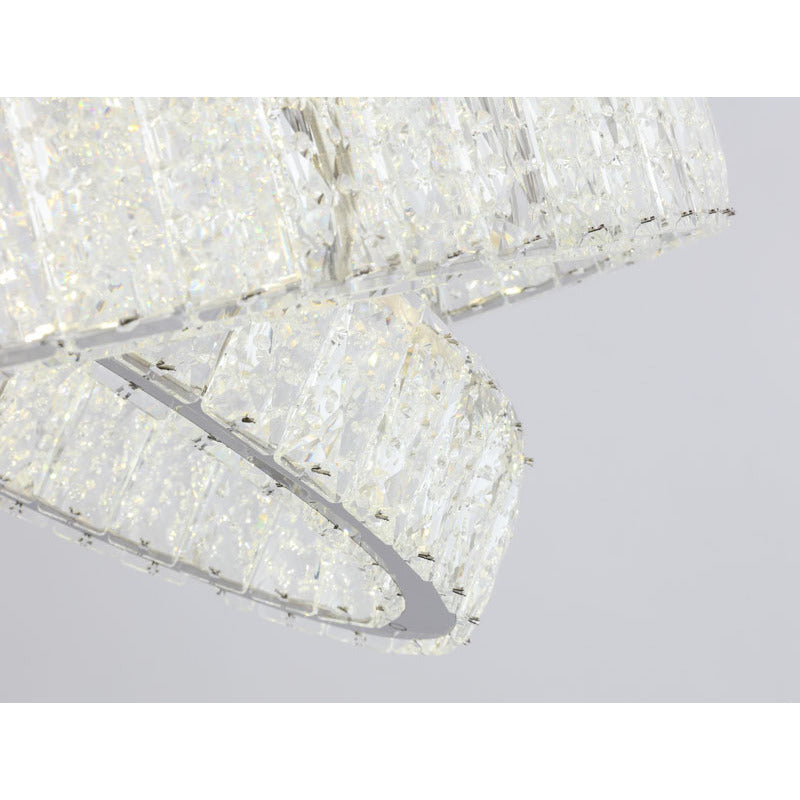 Double Clear Spotted Crystal Ring Chandelier with Chrome Hardware by Bethel - view 3