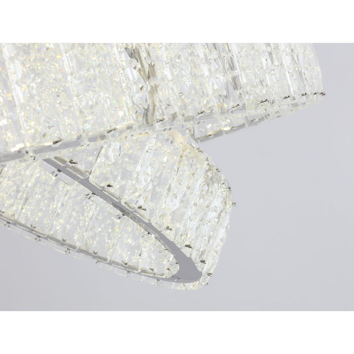 Double Clear Spotted Crystal Ring Chandelier with Chrome Hardware by Bethel - view 3